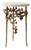 Aged Gold Butterfly Accent Table Travertine For Sale