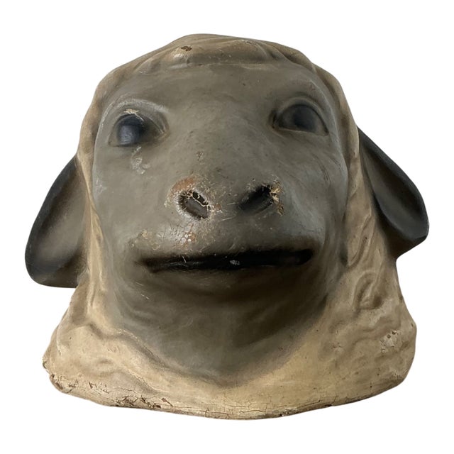 Plastic Vintage Painted Ram Bust For Sale - Image 7 of 18