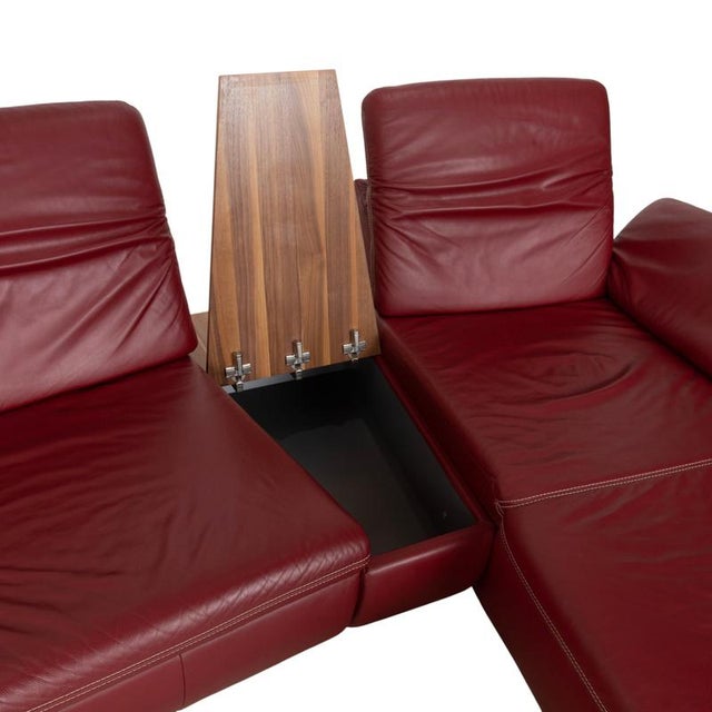 Red Clair Corner Sofa in Bordeaux Leather from Mondo For Sale - Image 8 of 17