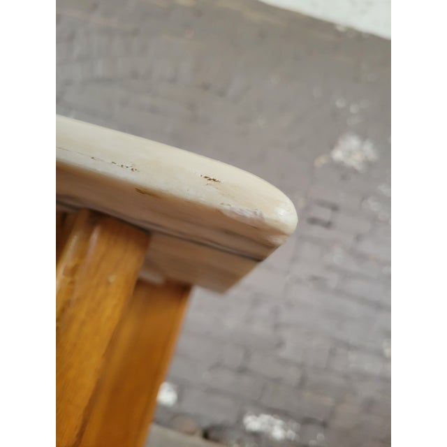 1970s Oak and Calcatta Marble Coffee Side Table, in Manner of Frank Lloyd Wright For Sale - Image 12 of 13