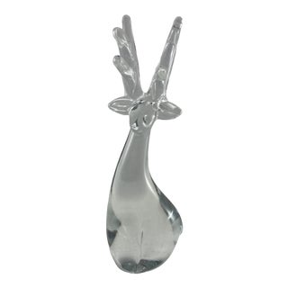 Vintage Glass Reindeer Figurine For Sale