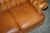 Brown Small Wide Tan Leather Tufted Chesterfield Sofa with High Back For Sale - Image 8 of 18