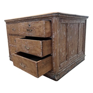 Antique French Oak Double-Sided Trade Counter With Six Drawers For Sale