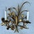 Gold Vintage 1950s Pair of Italian Florentine Gilt Tole Floral Bouquet Lighted Wall Sconces For Sale - Image 8 of 12