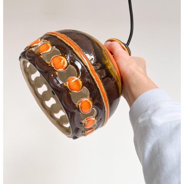 Vintage Ceramic Pendant Lamps from Pan Leuchten, 1970s, Set of 2 For Sale - Image 11 of 16