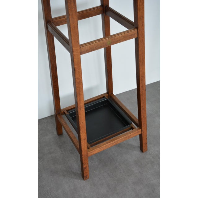Wood English Arts and Crafts Oak Coat Stand from Astrola, 1930 For Sale - Image 7 of 15