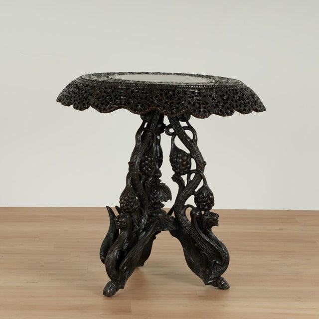 Antique Anglo Indian Carved Rosewood Table For Sale - Image 11 of 18