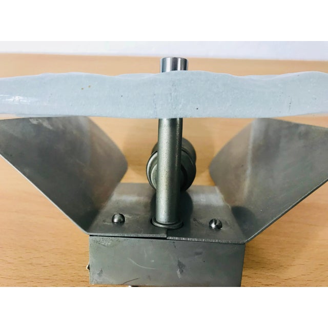 Metal 1960s Frosted Square Ice Glass Wall Lamps by Kalmar, Austria - a Pair For Sale - Image 7 of 11