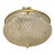 Early 20th Century French Cut Glass and Gilt Brass Flush Mount Chandelier For Sale