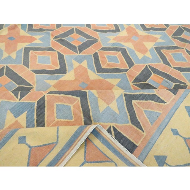 Textile Galerie Shabab Collection Mid-20th Century Indian Flatweave Dhurrie Carpet For Sale - Image 7 of 8