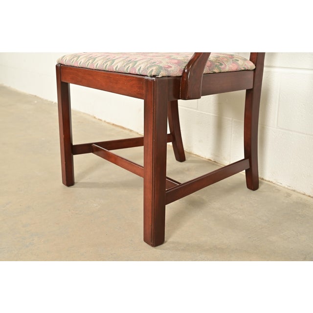 Brown Baker Furniture Style Georgian Carved Mahogany Armchair For Sale - Image 8 of 9