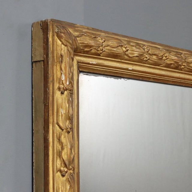 Mirror with Carved and Gilded Frame For Sale - Image 3 of 11