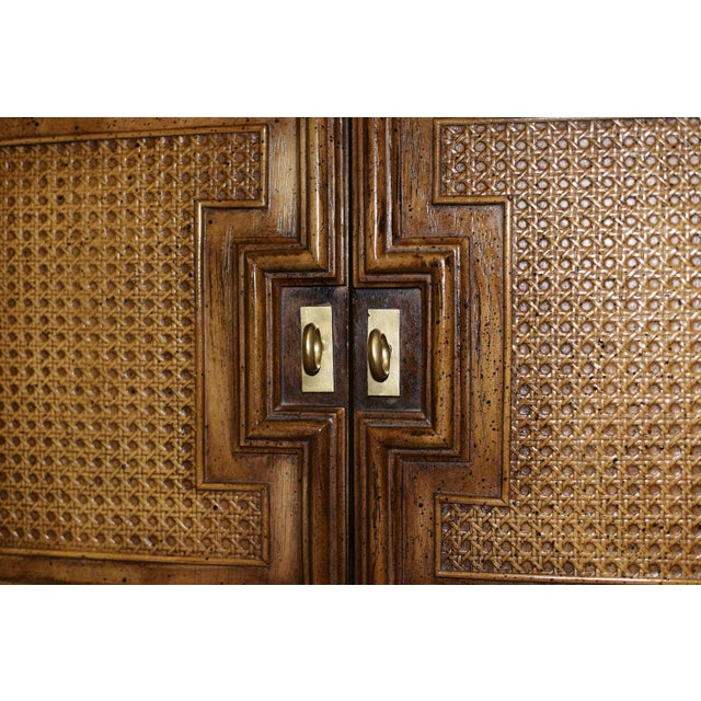 Mid 20th Century Paint to Order Mid Century Faux Bamboo Nightstands by Stanley Furniture - A Pair For Sale - Image 5 of 13