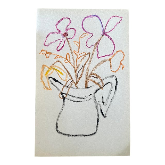 Una Base De Flores No. 8 Oil Pastel on Paper For Sale
