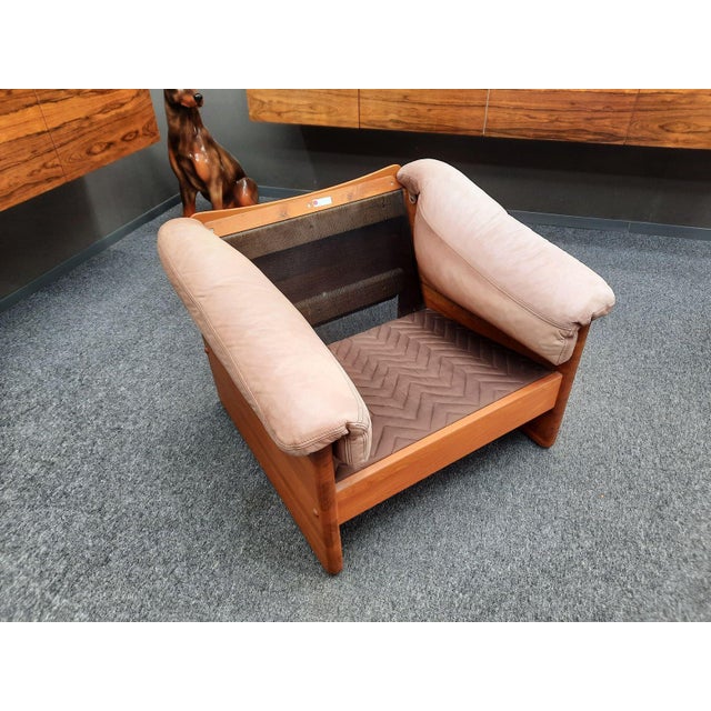 Brown Danish Teak and Leather Armchair by Mikael Laursen, 1970s For Sale - Image 8 of 11