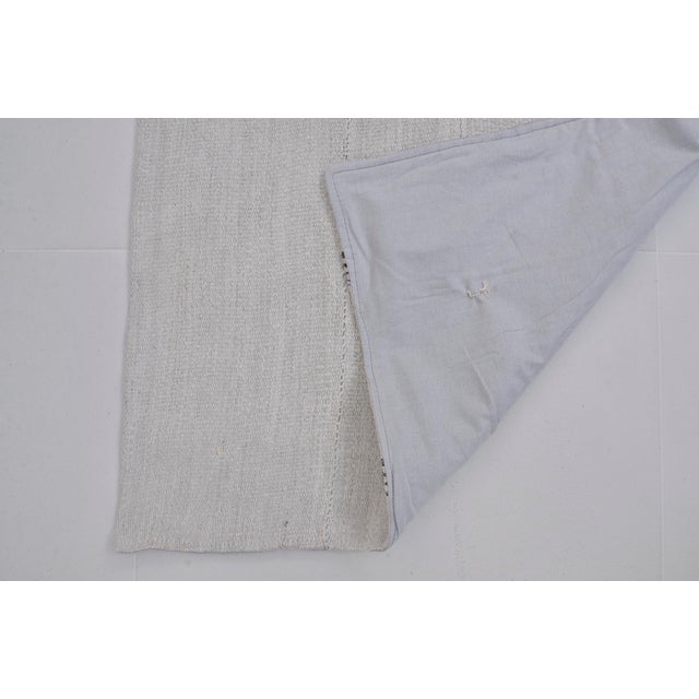 Stripe Anatolian Vintage Hemp Kilim Runner For Sale - Image 10 of 10