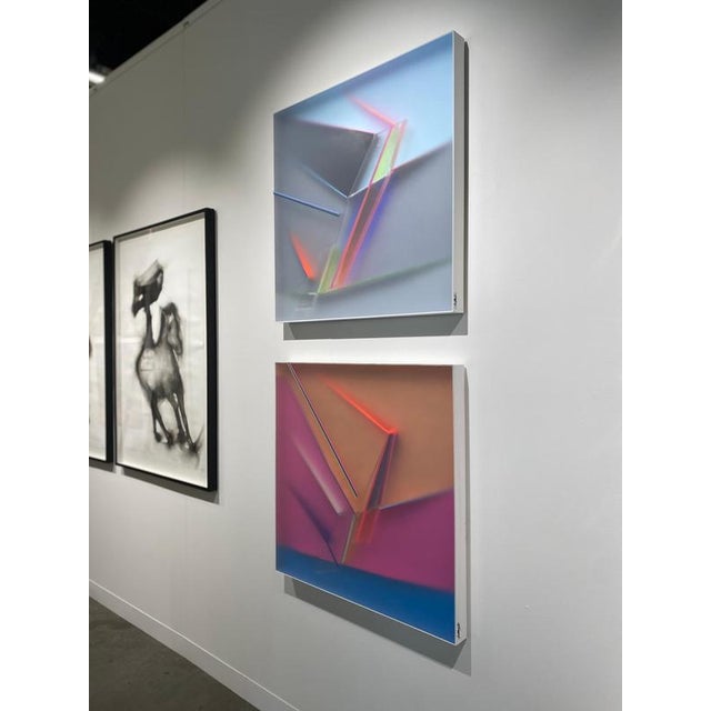 Plastic Kal Mansur, Abstract Blue Sojourn One Wall Sculpture, 2025, Acrylic For Sale - Image 7 of 16