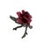 1960s Vintage Capodimonte Porcelain Burgundy Rose on Silver-Tone Branch, Italy For Sale - Image 5 of 5