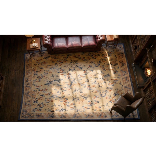 Textile An Exceptional French Aubusson Rug With Louis XVI Inspired Design For Sale - Image 7 of 9