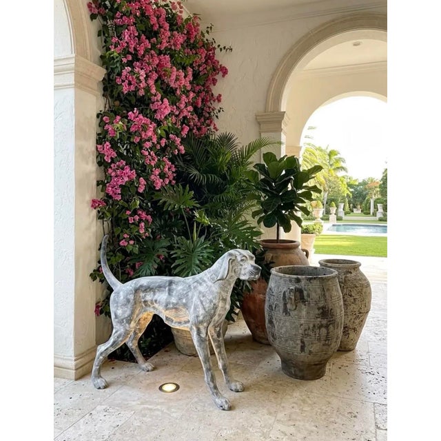 Chrome Cast Iron Pointer Dog Sculpture For Sale - Image 8 of 11