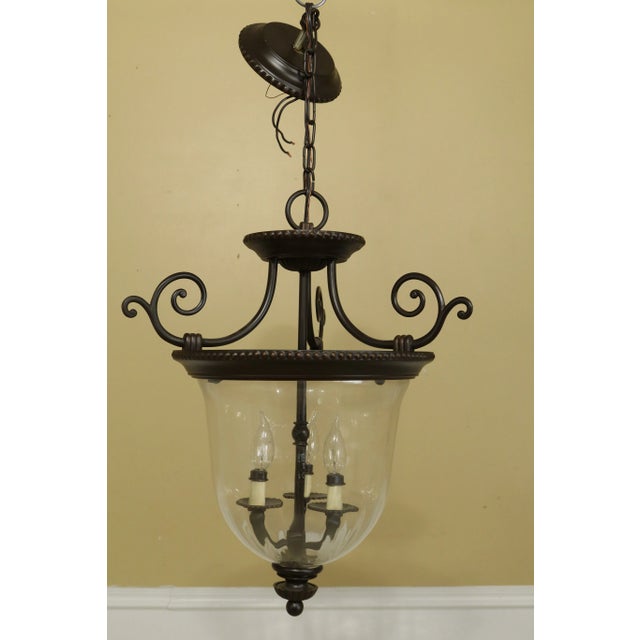 Bell Form Glass Hanging Chandelier Light Fixture For Sale In Philadelphia - Image 6 of 6