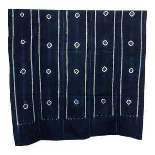 Vintage African Mossi "Koupela Night" Indigo Throw For Sale
