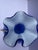 Large Vintage Hand-Blown 8" Blue Glass Opaline Money Bag Vase For Sale - Image 11 of 12