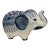 Vintage Exotic Blue and White Ceramic Elephant Piggy Bank For Sale