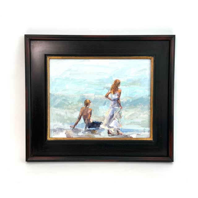 Original Coastal Impressionist Oil Painting For Sale - Image 4 of 7