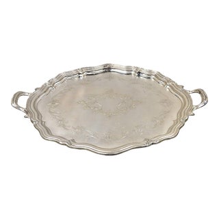 Antique Reed & Barton Epns 06143 Silver Plated Handle Tray Serving Platter For Sale