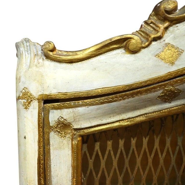 Gold 1960s Italian Franco Tacchi Vitrine on 3 Drawer Base With Gilt Trim For Sale - Image 8 of 15