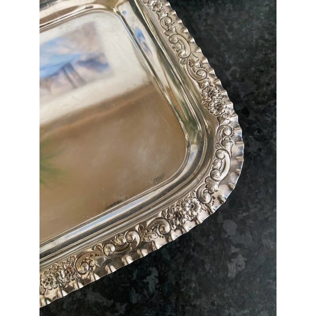 Exceptional and Rare Victorian English Silver Plate Cheese Dome & Tray With Repoussé Floral Decoration, Circa 1890 For Sale - Image 4 of 15