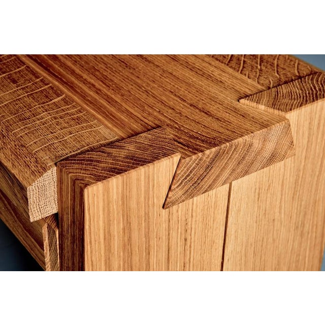 T38 Bedside Tables in Oak attributed to Pierre Chapo, 2010, Set of 2 For Sale - Image 12 of 15