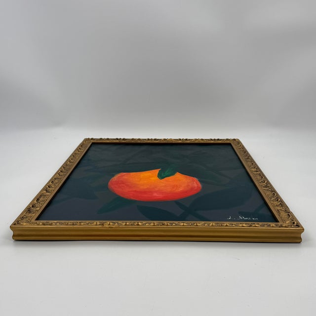 2010s Original Contemporary Still Life Orange Painting on Canvas, Signed For Sale - Image 5 of 9