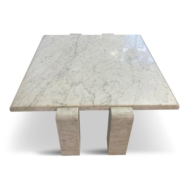 Stone Italian Coffee Table in Carrara Marble from Skipper, 1970s For Sale - Image 7 of 14
