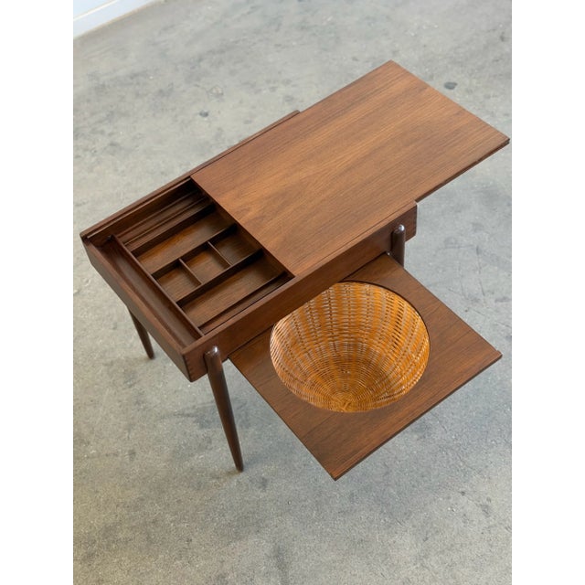 Wood 1960s Danish Sewing Table For Sale - Image 7 of 18