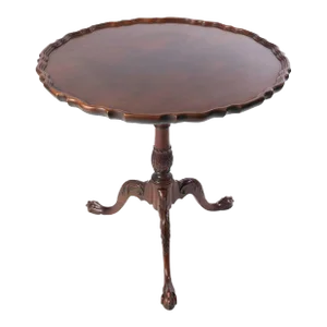 Baker Furniture Mahogany Ball and Claw Foot Tilt Top Table