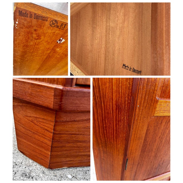 Mid Century Danish Modern Teak Corner Cabinet With Lock + Key | Vamo Sønderborg Møbelfabrik For Sale - Image 18 of 18