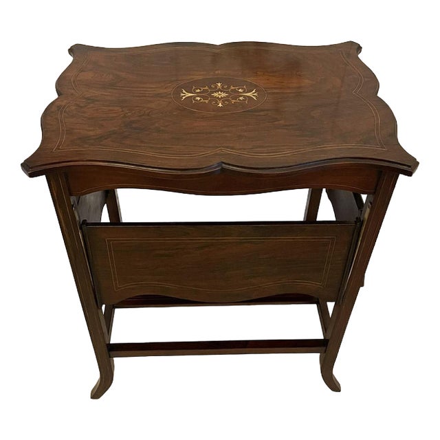 Antique Edwardian Inlaid Rosewood Side Table , 1901 For Sale