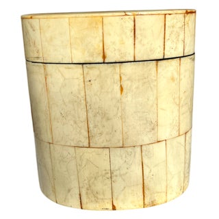 1980s Tessellated Bone and Black Lacquered Wood Box in the Style of Maitland-Smith For Sale