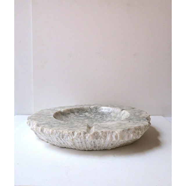 White Italian Marble Ashtray Catchall, Organic Modern, Large For Sale - Image 8 of 10
