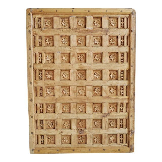Mid 20th Century Carved Flower Ceiling Panel / Headboard For Sale