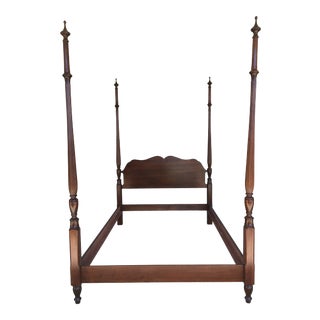 Pennsylvania House Cherry Chippendale Style Double Reeded Poster Bed For Sale