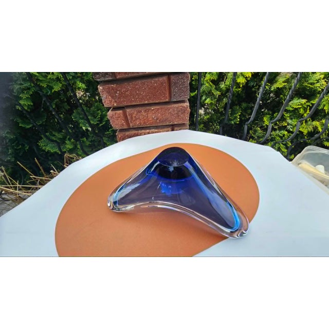 Murano Glass Platter in Cobalt, 1970s For Sale - Image 6 of 7