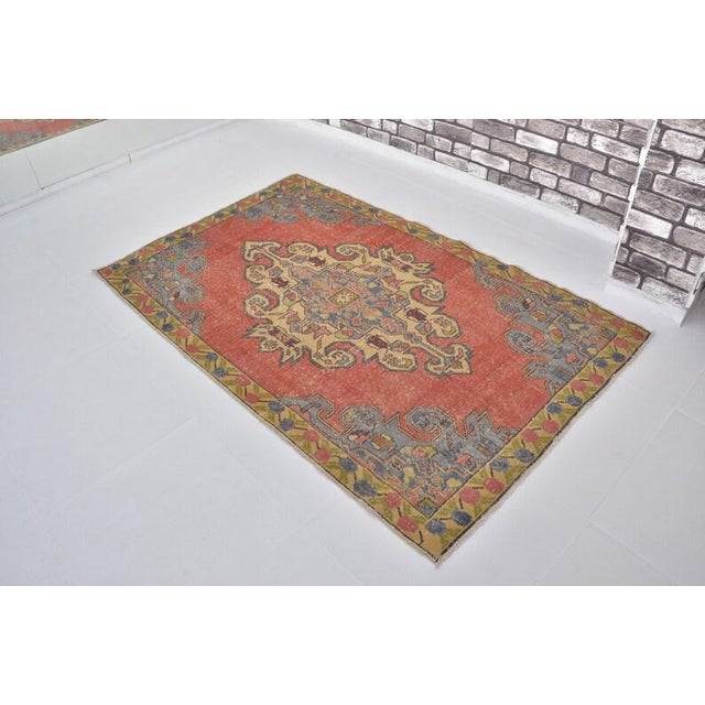 Red Anatolian Kurdish Wool Carpet For Sale - Image 8 of 10