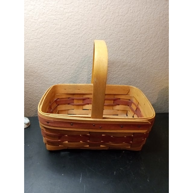 American 1980s Gorgeous Longaberger Wicker Basket For Sale - Image 3 of 5