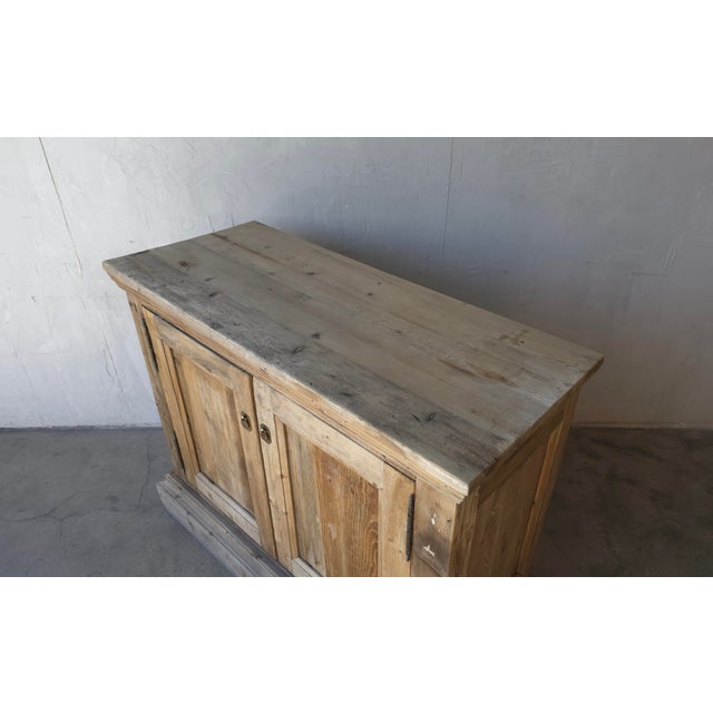 Wood Antique Rustic European Distressed Wood Cabinet For Sale - Image 7 of 13