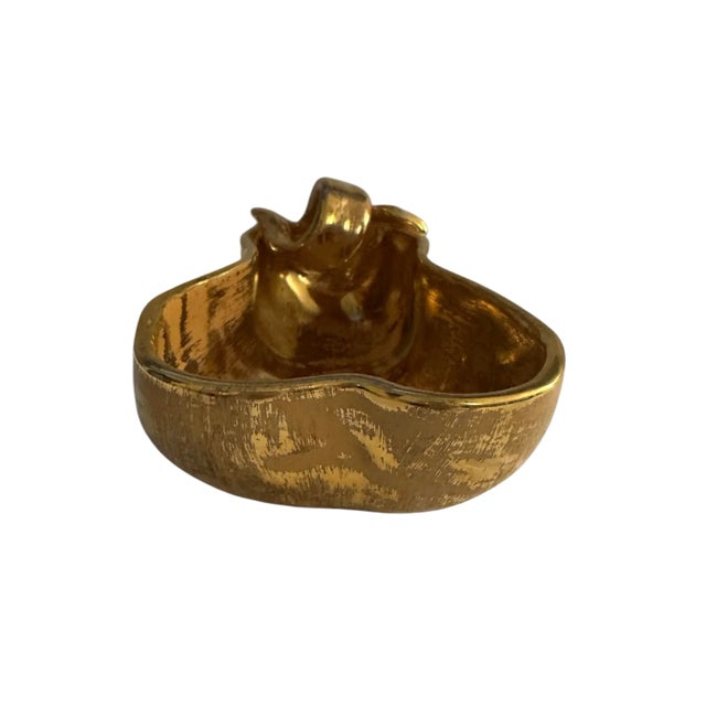 Gold Vintage Stangl Pottery Granada Gold Pear Dish For Sale - Image 8 of 11
