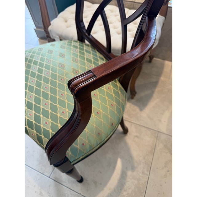 Pair of Kindel Mahogany Hepplewhite Style Arm Chairs For Sale In Los Angeles - Image 6 of 8