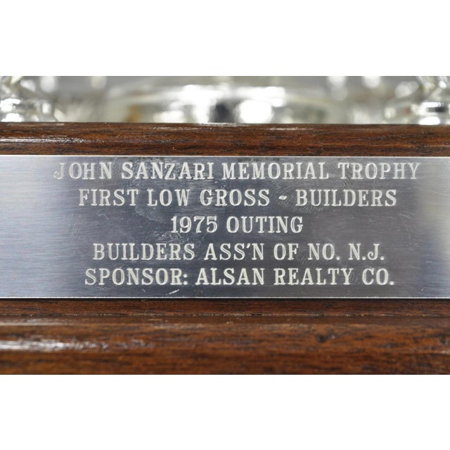 Vintage 1970s Silver Metal & Wood Figural Golf Trophy Award Cup John Sanzari For Sale - Image 11 of 14